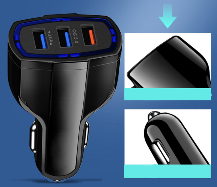 Ładowarka samochodowa 3 x USB QC 3.0 zdjęcie 4