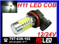 żarówka LED H11 H8 5 COB dzienne DRL 12v 24v biała zimna