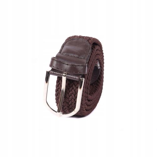 Pasek damski pleciony guma ciemny brąz 3,2cm na Arena.pl