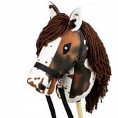 HOBBY HORSE SKIPPI A3 KONIK NA KIJU TARANTOWATY BIAŁO BRĄZOWY + KANTAR