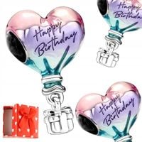 CHARMS Srebrny BALON urodzinowy HAPPY BIRTHDAY s925 + PUDEŁKO na prezent