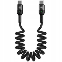 mcdodo kabel usb-c spiralny sprężynowy szybkie ładowanie usb typ c led 2m