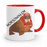 Kubek Czerwony Śmieszny Zabawny Morsowałem Prezent Z Nadrukiem Ze Zdjęciem