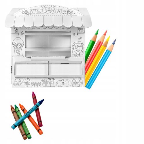 Stragan Tektorado Kartonowy Domek do malowania samodzielnego złożenia 97 cm na Arena.pl