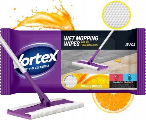 vortex ściereczki do mycia podłóg 15 szt. citrus breeze na Arena.pl