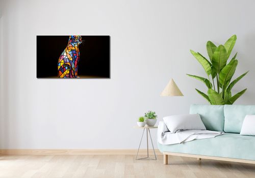 Obraz 90x50cm Koci Witraż na Arena.pl