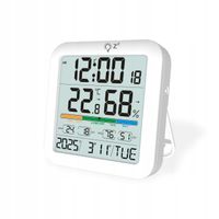 TERMOMETR HIGROMETR ELEKTRONICZNY SONDA STACJA POGODY ZEGAR BEZPRZEWODOWY