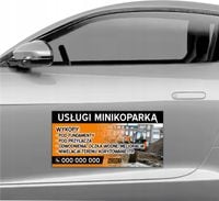 MAGNES NA SAMOCHÓD MATA MAGNETYCZNA REKLAMOWA 60X30 USŁUGI MINIKOPARKĄ