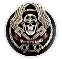 Nalepka Born to Ride Jeździec motocykl kask wlepa