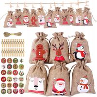 KALENDARZ ADWENTOWY WORECZKI 10x14 Dla Dziecka Naklejki 24 sztuki Wiszące