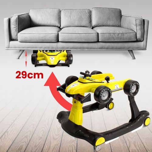 Interaktywny Chodzik jeździk pchacz Wyścigówka Formuła 1 3w1 żółty na Arena.pl