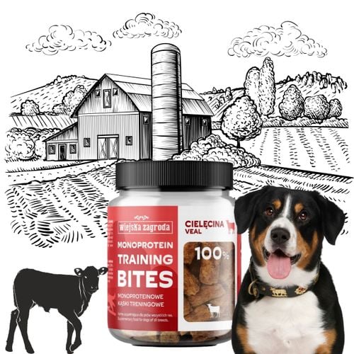 przysmaki dla psa cielęcina kąski monoproteinowe 150g wiejska zagroda na Arena.pl