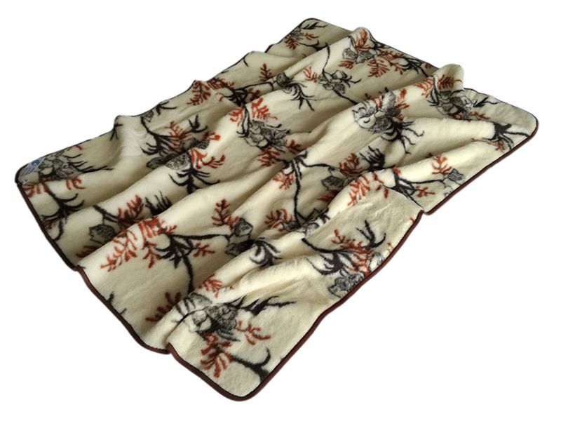 koc wełniany merynos australijski, wzór wrzos 180x200 (+-5cm) zdjęcie 1