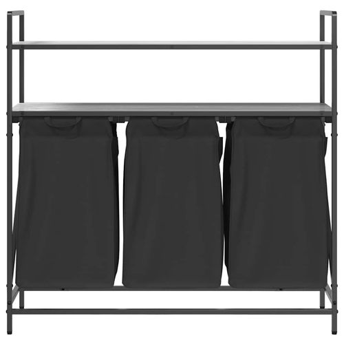 Kosz na pranie 3 przegrody z półkami, szary dąb sonoma na Arena.pl