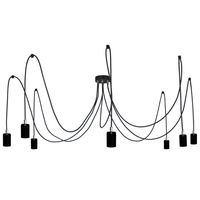 Lampa Wisząca Pająk 7 Czarny Połysk Z Chromem
