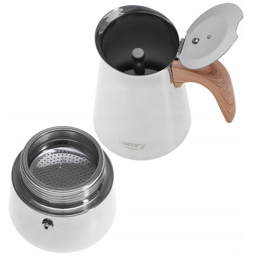 Kawiarka Zaparzacz do kawy 450ml Działa na indukcji, Gaz, Stalowa Camry na Arena.pl