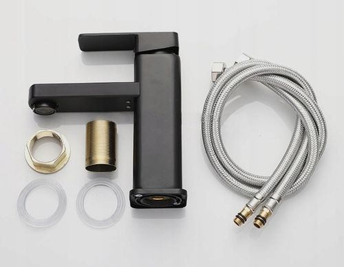 CZARNA BATERIA UMYWALKOWA STOJĄCA ŁAZIENKOWA CUBIC LOFT KRAN DO UMYWALKI na Arena.pl