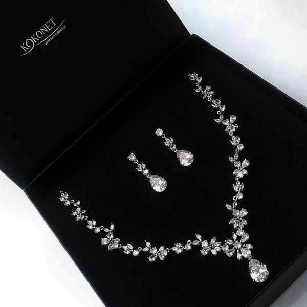 Komplet ślubny FLORAL silver zdjęcie 1