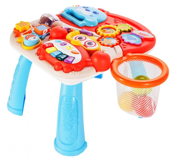 Chodzik Pchacz Stolik Edukacyjny Panel Koszyk 5W1 - Czerwony zdjęcie 5