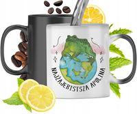 Kubek Magiczny Dla Apoliny Czarny Matowy Z Nadrukiem Ze Zdjęciem 330Ml