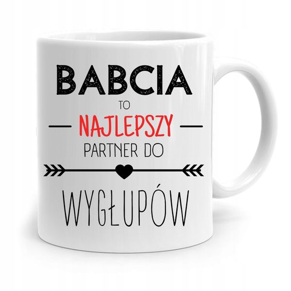 Kubek Dla Babci Na Urodziny Najlepszy Partner Z Nadrukiem Ze Zdjęciem zdjęcie 1