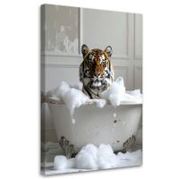 Obraz humorystyczny do łazienki wc pokoju na prezent, Tygrys