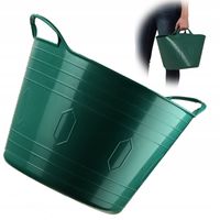 KADAX Kosz Plastikowy Elastyczny Na Pranie Uniwersalny 15L Uchwyty Zielony
