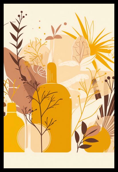 Plakat 68x101cm Złote Rośliny zdjęcie 2
