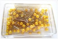 szpilki ozdobne perłowe żółte 100szt. 22mm.