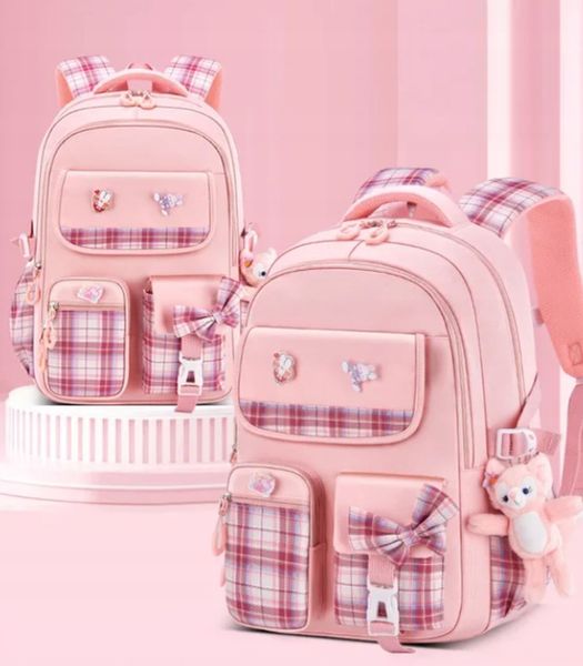 PLECAK SZKOLNY TORNISTER MŁODZIEŻ W KRATĘ POJEMNY DUŻY DO SZKOŁY KL. 1-3 zdjęcie 4