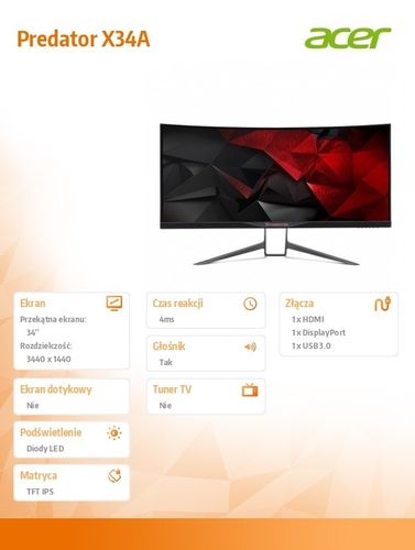 Acer 34'' Predator X34A na Arena.pl