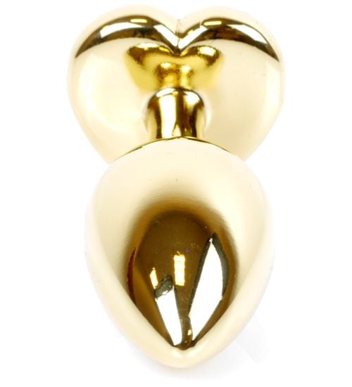 Złoty plug z różowym sercem zdjęcie 4