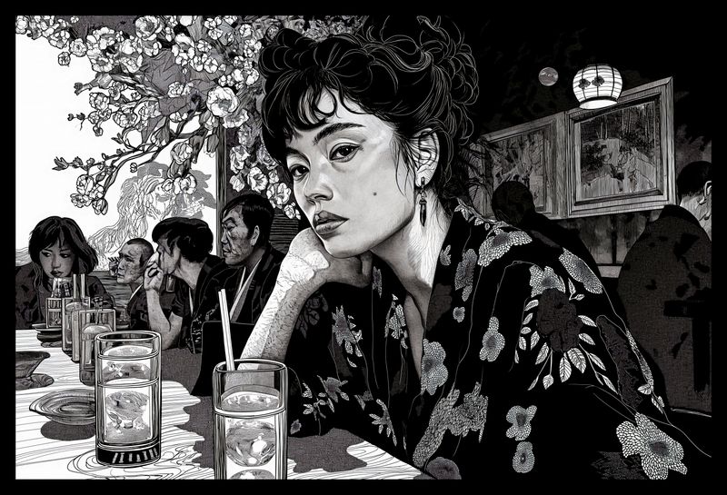 Plakat 45x30cm Czarne Kimono zdjęcie 2