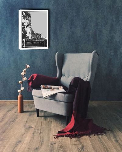 Trójmiasto czarna mapa  - obraz na płótnie 90x120 cm na Arena.pl