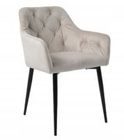 Krzesło tapicerowane do jadalni welurowe JULIA2 beżowe