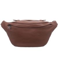 VERA PELLE nerka skórzana saszetka biodrówka z rączką V578 brązowa