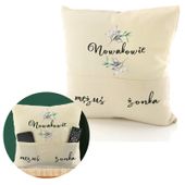 PODUSZKA DEKORACYJNA NADRUK KIESZENIE na pilot telefon PREZENT ŚLUB WESELE