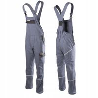 Spodnie robocze ogrodniczki mocna Bawełna 100% z szelkami i odblaskami r 58