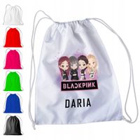 WOREK PLECAK SPORTOWY NA WF DLA DZIECI - BLACKPINK + IMIĘ! KPOP KOREA BLINK