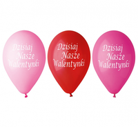 balony premium "dzisiaj nasze walentynki", 12"/ 5 szt. gs110/dnw