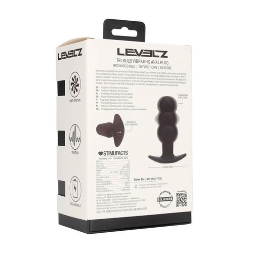 Tri Bulb Vibrating Silicone Anal Plug - Black na Arena.pl