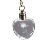 Breloczek śliczna Róża w Krysztale czerwony LED Świecąca Miłość Walentynki