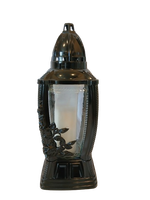 Znicz kapliczka czarna z dekorem 33 cm + wkład