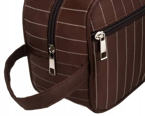 kosmetyczka podróżna z materiału syntetycznego w brązowym kolorze - rovicky na Arena.pl