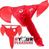 STRINGI SŁOŃ MĘSKIE MAJTKI ŚMIESZNE CZERWONE UNI