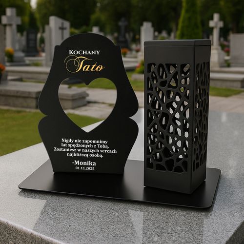 Znicz SOLARNY Ażurowy z Podstawką DEDYKACJA dla Taty PAMIĄTKA OZDOBNY na Arena.pl