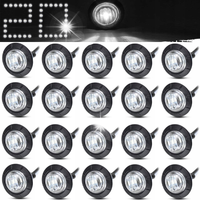20 x lampy obrysowe 3 LED 3/4 cala IP68 wodoodporne 12 V/24 V do ciężarówki