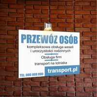 nadruk UV TABLICZKA reklamowa z lampą SZYLD dibond 40x30 PRZEWÓZ OSÓB