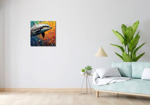 Obraz 50x50cm Delfin w Palecie Barw na Arena.pl