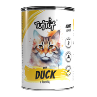 MOKRA KARMA DLA KOTA TufTuf  Puszka mielonka z kaczką 400g